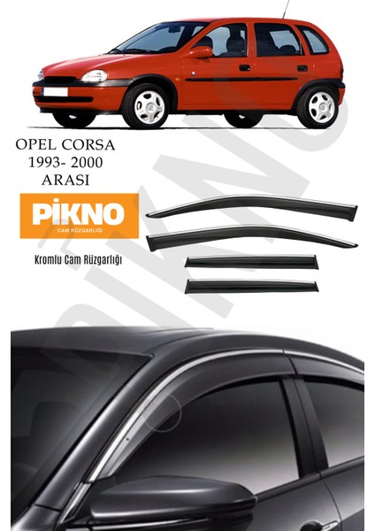 Opel Corsa B 1993-2000 Arası Kromlu Cam Rüzgarlığı 4'lü A+ Plus