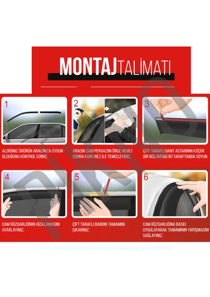 Opel Corsa D 2007-2014 Arası Kromlu Cam Rüzgarlığı 4'lü A+ Plus fırsatları