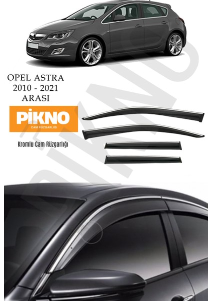 Opel Astra J 2010-2021 Arası Kromlu Cam Rüzgarlığı 4'lü A+ Plus