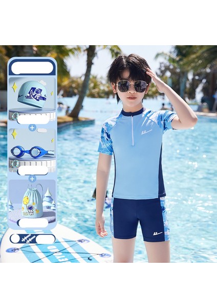 Çocuk Mayo Erkek Bölünmüş Mayo 4 Parçalı Set (Yurt Dışından)