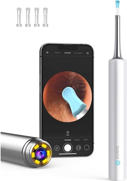 T5 3mp Kamera 3.5mm Lens Şarjlı Wıfı Görüntülü Kulak Temizleyici Beyaz Renk