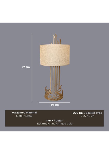 Figure Eskitme Gold Abajur