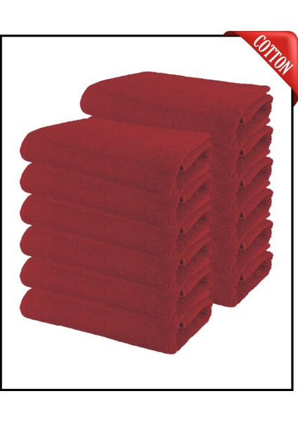 12 Adet Büyük Boy Pamuklu 50 x 90 cm , Fitness Havlusu , Spor Havlusu , Kuaför Havlusu