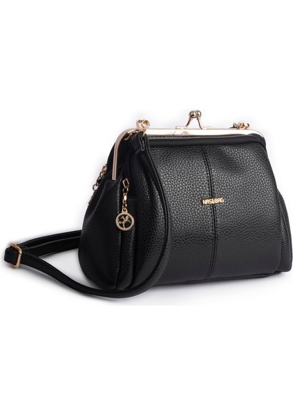 Burslu Klipsli Vintage Omuz ve Çapraz Çanta (23X20 cm Ebatlarındadır) Siyah Lopez fiyatları