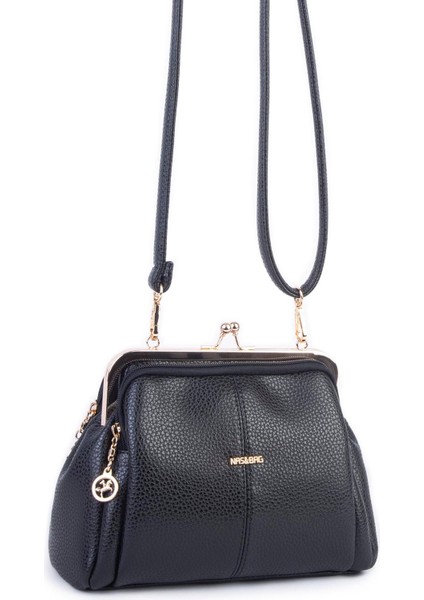 Burslu Klipsli Vintage Omuz ve Çapraz Çanta (23X20 cm Ebatlarındadır) Siyah Lopez modelleri