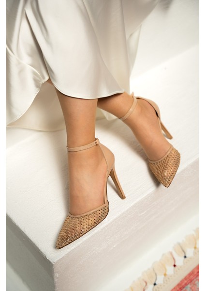 Morgit Nude Taşlı Tokalı Kadın Topuklu Ayakkabı modelleri