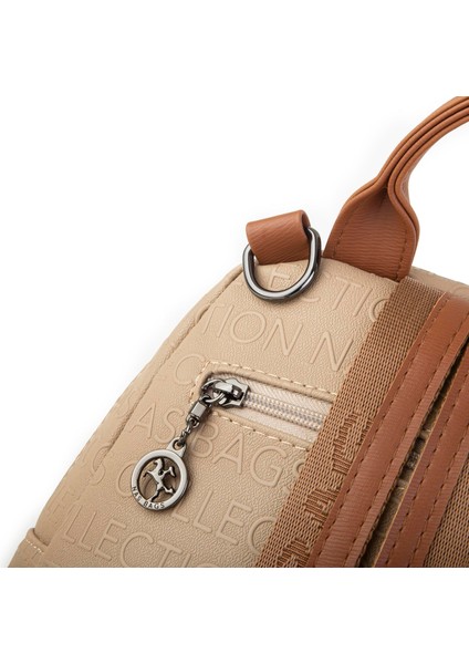 Kadın Sırt Çantası ve Omuz Çantası Dönüştürülebilir Tasarımlı Ürün Kum Taba Gofraj modelleri