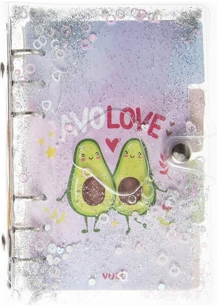 Mekanizmalı Simli ve Sulu Kapaklı Desenli Defter