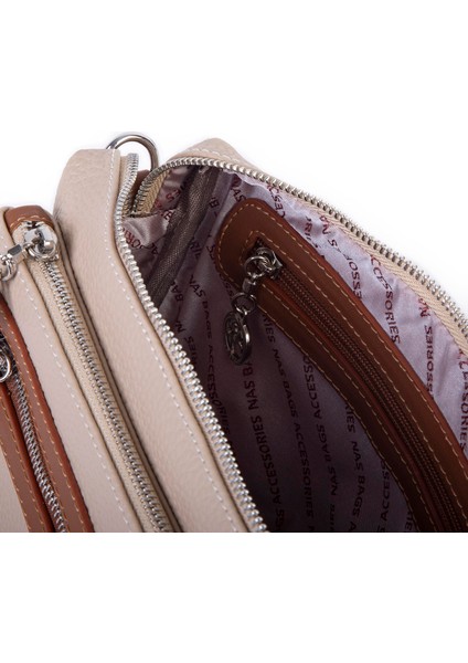 Günlük Çok Gözlü Çanta (En: 26 cm ; Boy:17 Cm) Kum Taba Lopez fırsatları