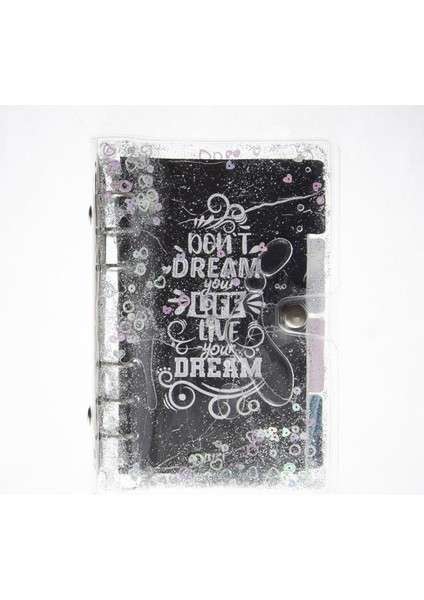 Mekanizmalı Simli ve Sulu Kapaklı Desenli Defter