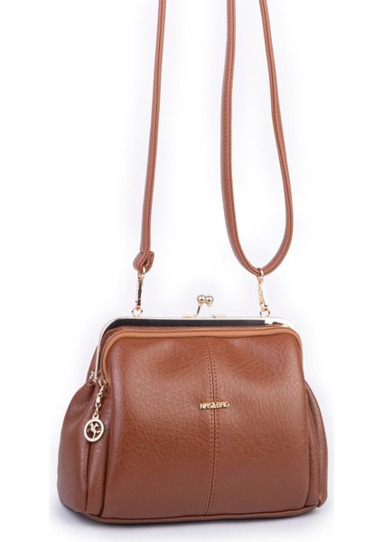 Burslu Klipsli Vintage Omuz ve Çapraz Çanta (23X20 cm Ebatlarındadır) Taba Victoria fiyatları