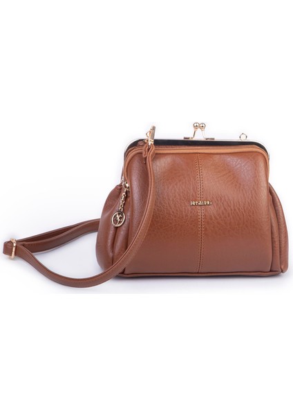 Burslu Klipsli Vintage Omuz ve Çapraz Çanta (23X20 cm Ebatlarındadır) Taba Victoria fırsatları