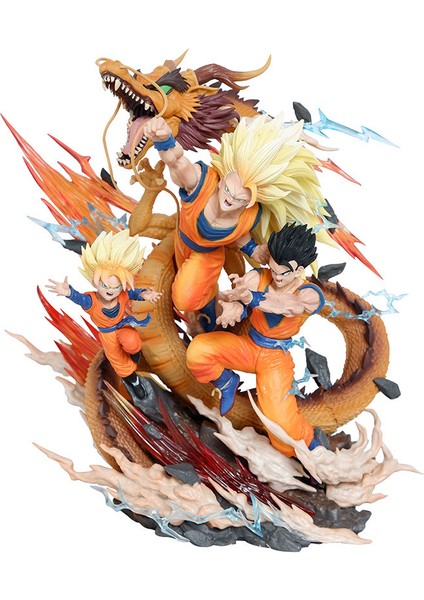 Dragon Ball Dragon Fist Baba ve Oğul Figürü Model Süs Heykeli Hediyesi (Yurt Dışından)