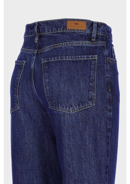 Koyu Mavi Yüksek Bel Barrel Fit Jean Patı Fermuarlı Pantolon C 4934-022 modelleri