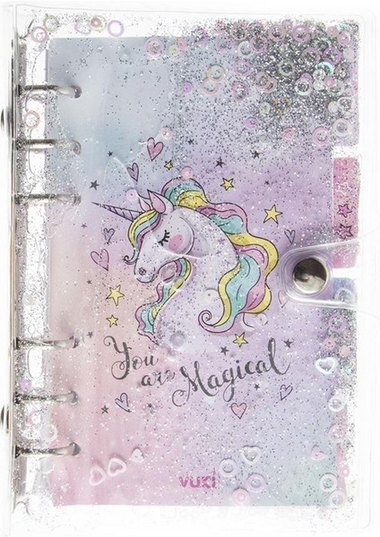 Mekanizmalı Simli ve Sulu Kapaklı Desenli Defter