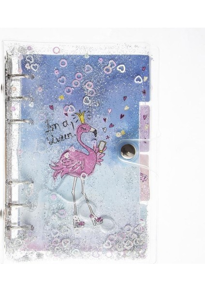 Mekanizmalı Simli ve Sulu Kapaklı Desenli Defter