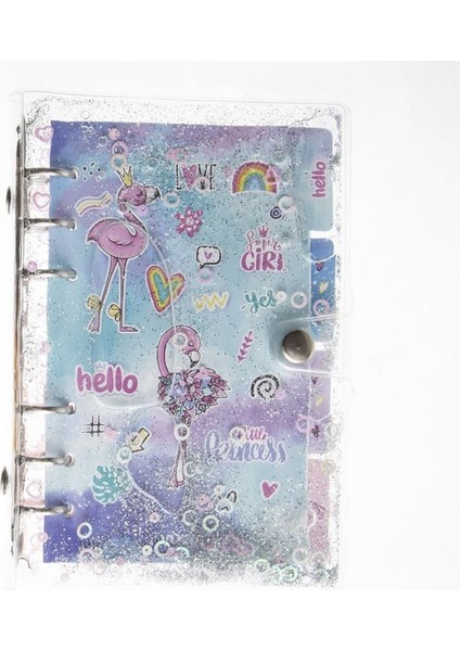 Mekanizmalı Simli ve Sulu Kapaklı Desenli Defter