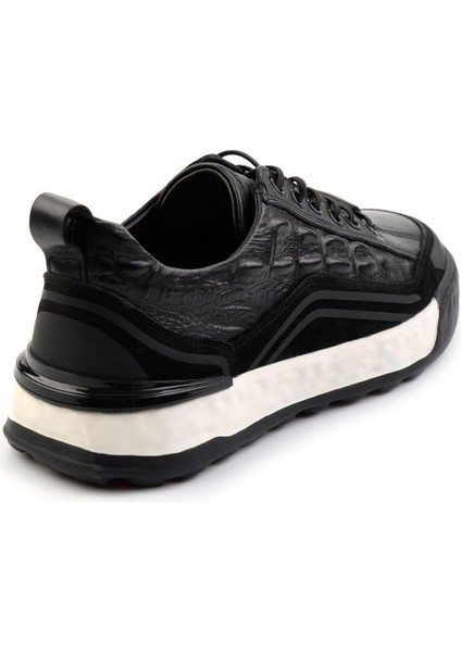 Siyah Leather Erkek Sneaker E01398300643 modelleri
