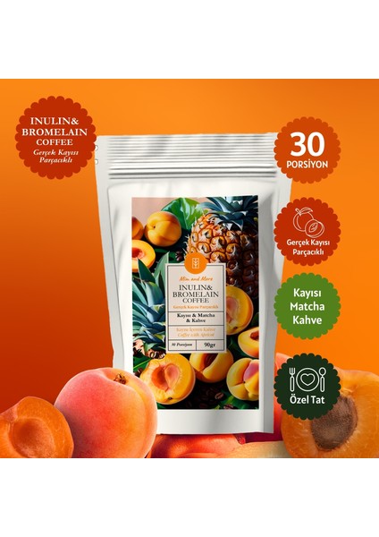Inulin & Bromelain Coffee - Inulin, Bromelain, Matcha ve Kayısılı Form Kahve, 90 gr