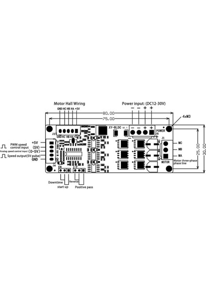 DC12-30V 200W Bldc Üç Fazlı Dc Fırçasız Motor Kontrol Cihazı Pwm Salonu Motor Kontrol Sürücü Kartı (Yurt Dışından)