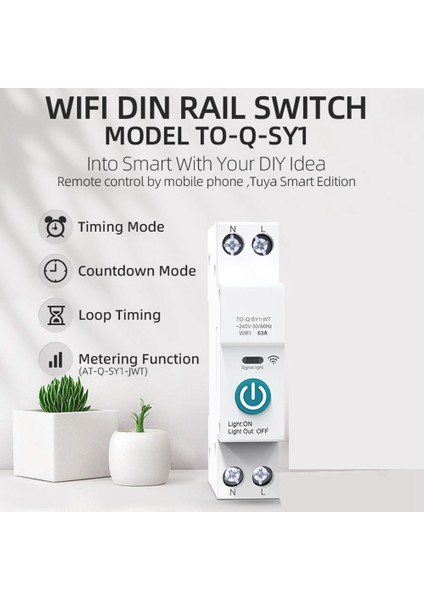 Tuya Wıfı Akıllı Devre Kesici 1 P 63A Dın Raylı Akıllı Ev Için Kablosuz App Uzaktan Kumanda Anahtarı Yandex Alic (Yurt Dışından)