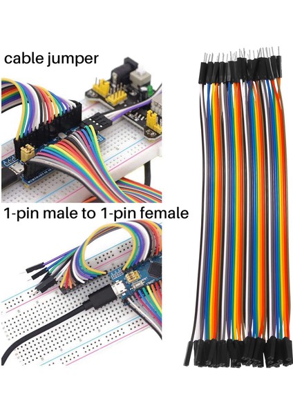 40 Adet 1 Pin Erkek - Dişi Jumper Kablo 20 cm Uzunlukta (Yurt Dışından) fiyatları