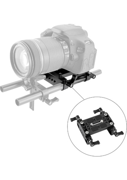 Kamera Montaj Plakası Pro Dslr Omuz Montaj Destek Takımı Tripod Montaj Plakası Lens Destekli 15MM Çubuklar (B) (Yurt Dışından) fiyatları