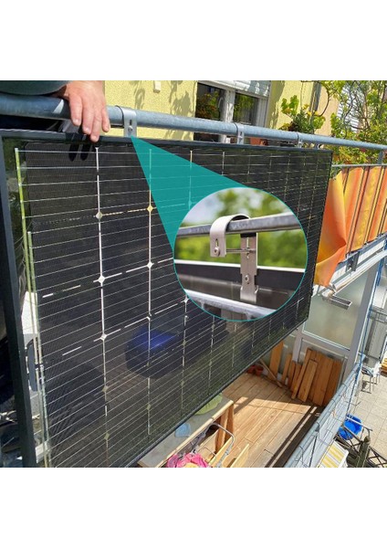 4 Paket Güneş Paneli Tutucu Güneş Kancası Balkon Korkuluğu Tutucu Için Güneş Enerjisi Montajı Balkon Güç Pv Braketleri (Yurt Dışından) fırsatları