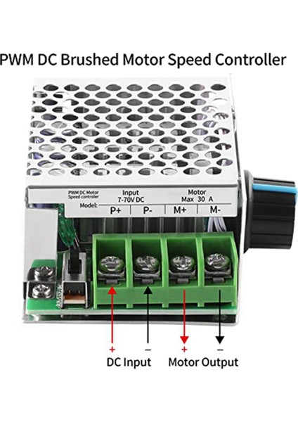 Dc Motor Hız Kontrol Cihazı Pwm Kontrol Cihazı, 7-70V 30A Ayarlanabilir Pwm Motor Hız Regülatörü 12V 24V 36V 48V (Yurt Dışından) modelleri
