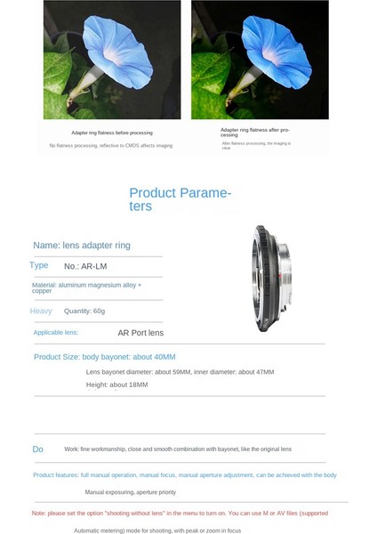 Konıca Konica Ar Port Lensler Için Ar-Lm Lens Adaptör Halkası (Yurt Dışından) fiyatları