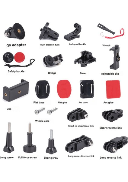 Action Kamera Aksesuar Kiti Aksesuar Adaptörü Sabitleme Braketi Uzatma Çubuğu INSTA360 Gopro Action3 (Yurt Dışından)