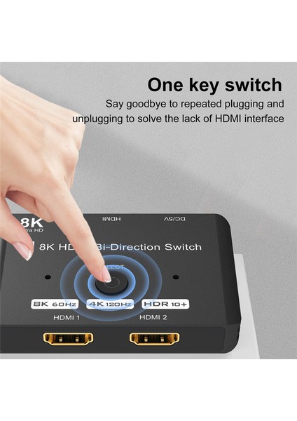 8k HDMI Uyumlu Anahtar 2x1 1x2 Çift Yönlü Anahtar 4 Giriş 1 Çıkış HDMI Uyumlu Anahtar Ayırıcı 8k 60Hz 4K 2k 120Hz (Yurt Dışından)