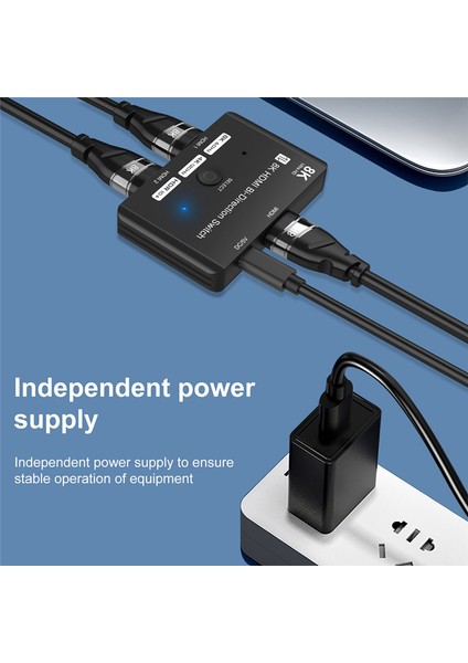 8k HDMI Uyumlu Anahtar 2x1 1x2 Çift Yönlü Anahtar 4 Giriş 1 Çıkış HDMI Uyumlu Anahtar Ayırıcı 8k 60Hz 4K 2k 120Hz (Yurt Dışından) modelleri