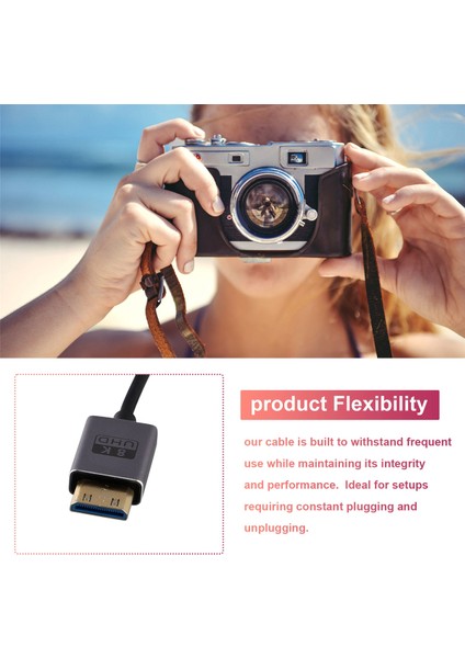 Dijital Kamera Mini HDMI Uyumlu Kablo 8k 60Hz Hat Kamera Için 8k Mini Od2.5mm Hd 2.1 Kablo 0.3mb (Yurt Dışından)