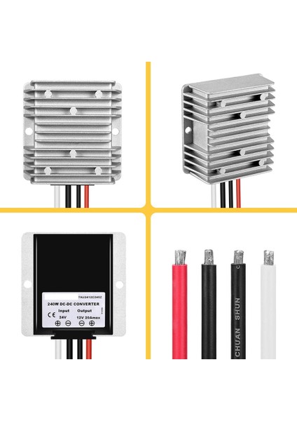 Dc/dc Dönüştürücü Regülatör 24V Adım Aşağı 12V 20A 240W Golf Arabası Düşük Voltaj Redüktör Buck Transformatör Su Geçirmez (Yurt Dışından)