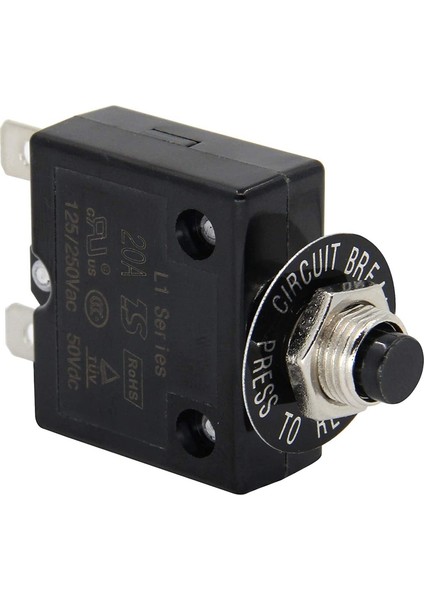 125-250V Ac 50V Dc Basmalı Düğme Devre Kesici 25A Termal Aşırı Yük Koruyucu L1 Manuel Sıfırlama Termal Devre Kesici (Yurt Dışından)