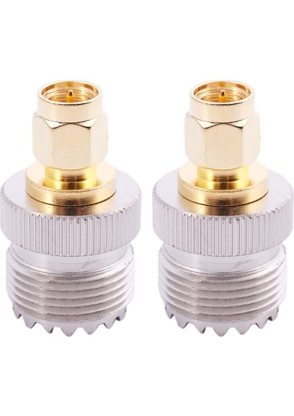 2x Sma Erkek - Uhf Dişi SO239 SO-239 Jumper Fişi Rf Adaptörü Bağlantısı PL-259 Altın (Yurt Dışından)