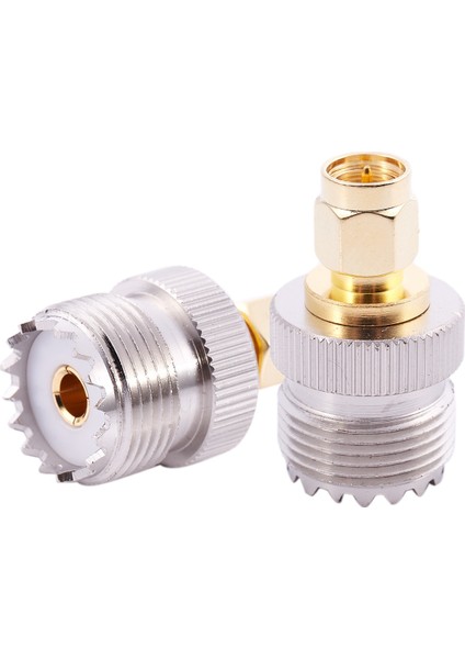 2x Sma Erkek - Uhf Dişi SO239 SO-239 Jumper Fişi Rf Adaptörü Bağlantısı PL-259 Altın (Yurt Dışından) fırsatları