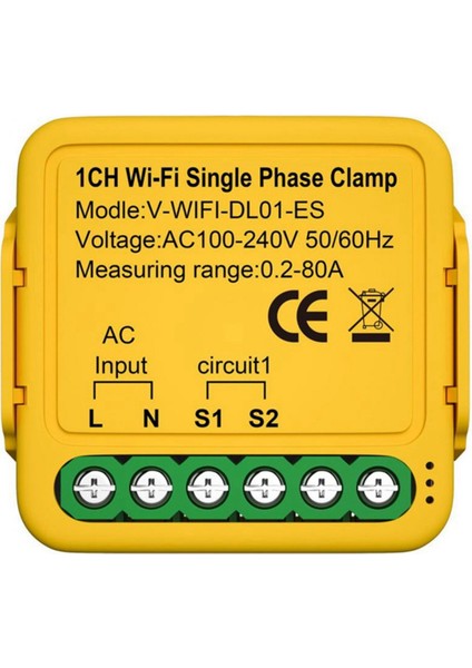 Tuya Ikili Wifi Enerji Ölçer 80A Kelepçeli Ct Kwh Güç Elektrik Tüketimi Monitörü Alexa Google Home(A) (Yurt Dışından) fiyatları