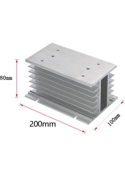 Ssr Tek Fazlı Katı Hal Röle Radyatör 80X100X200MM Alüminyum Katı Hal Röle Radyatör (Yurt Dışından)