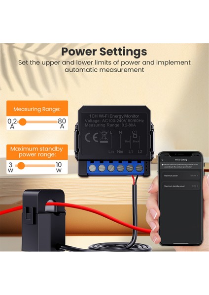 Tuya Wifi Enerji Ölçer 80A Akım Trafosu Kelepçeli Kwh Ölçer Güç Monitörü Elektrik Akıllı Yaşam Uzaktan Kumanda (Yurt Dışından) indirimleri