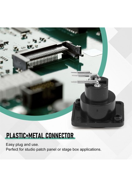 10 Adet Siyah Xlr 3pin Dişi Jack Panel Montajlı Şasi Pcb Soketli Konnektör (Yurt Dışından)