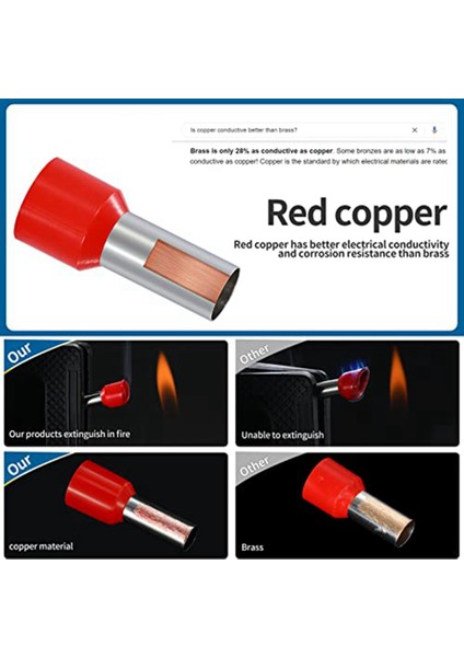 998PCS Tel Yüksük Seti Bakır Sıkma Terminalleri Yalıtımlı Pin Kordon Uç Konnektörleri (Yurt Dışından) modelleri