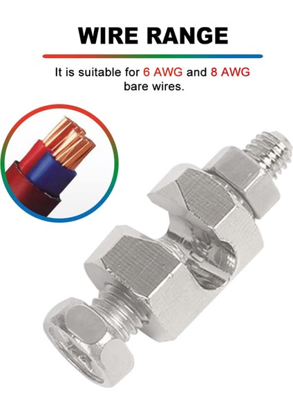 2 Adet Bakır Topraklama Klipsleri Güneş Paneli Topraklama Pabucu Kablo Klipsleri 6 Awg ve 8 Awg Kabloya Topraklama Bağlantıları Yapmak Için (Yurt Dışından)