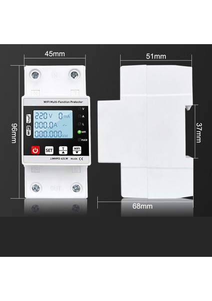 63A Tuya Wifi Akıllı Toprak Kaçağı Aşırı Düşük Gerilim Koruyucu Röle Devre Kesici Zamanlayıcı Enerji Güçleri Kwh Metre (Yurt Dışından) fiyatları