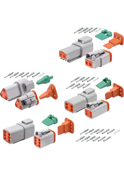 Dt Konnektör, 2 3 4 6 Pin Deutsch Konnektör Kiti, Damgalı Kontaklı Su Geçirmez Otomotiv Elektrik Konnektörleri (Yurt Dışından)