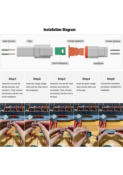Dt Konnektör, 2 3 4 6 Pin Deutsch Konnektör Kiti, Damgalı Kontaklı Su Geçirmez Otomotiv Elektrik Konnektörleri (Yurt Dışından) indirimleri