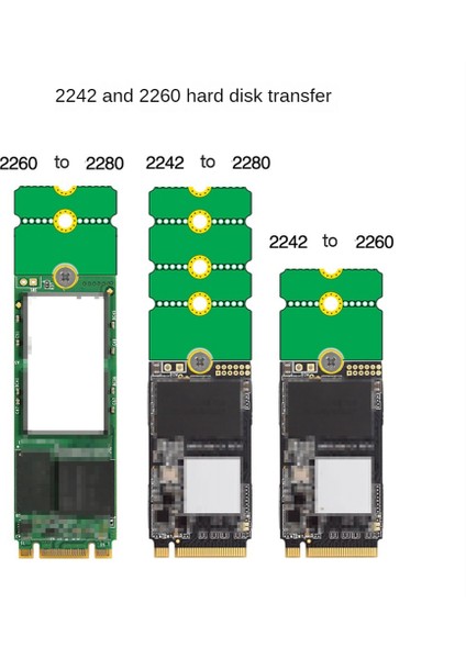 Ngff Nvme M.2 Genişletilmiş Braket 2230 - 2242/2260/2280, 2242 - 2280, 2260 - 2280 Transfer Adaptörü Genişletme Raf Kartı (Yurt Dışından)