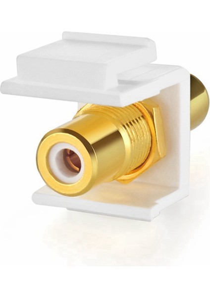 Rca Keystone Jack Ekleme Konnektörü (5 Paket) Soket Dişi Geçmeli Adaptör Bağlantı Noktası Altın Kaplamalı Sıralı Bağlantı Parçası (Beyaz) (Yurt Dışından)