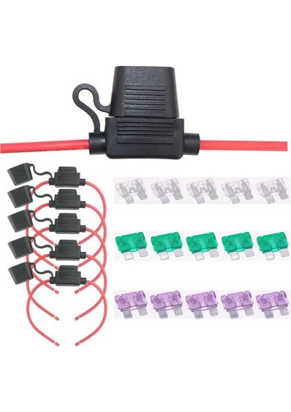 5 Adet 10 Ölçü Awg Sigorta Tutucu Su Geçirmez Toz Geçirmez Sıralı Sigorta Kutusu Araba Tekne Suv Için (Yurt Dışından)